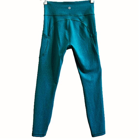 Lululemon Wunder Train High-Rise Tight 25" Everlux Crunch Teal Lagoon Size 4 - Picture 4 of 8